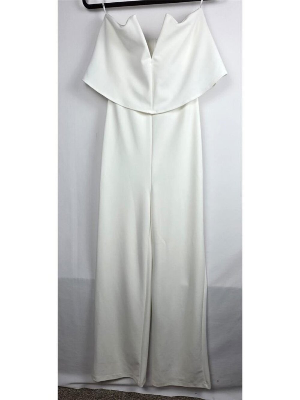 Lulus White Off Shoulder Cape Jumpsuit Wide Leg Bridal Formal Size S NWT - Picture 2 of 10